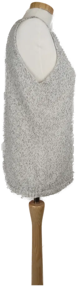 Pullunder Damen Strickoptik V-Ausschnitt grau-beige-silber - M/38 - Bild 3