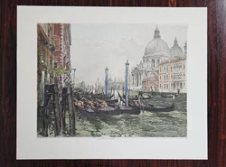 Venedig Canale Grande - Luigi Kasimir - Radierung in Farbe  - Bild 1