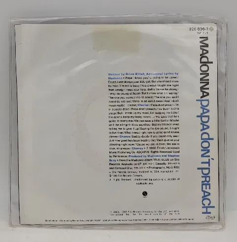 Single-Langspielplatte - Madonna - Papa don`t preach  – Bild 2