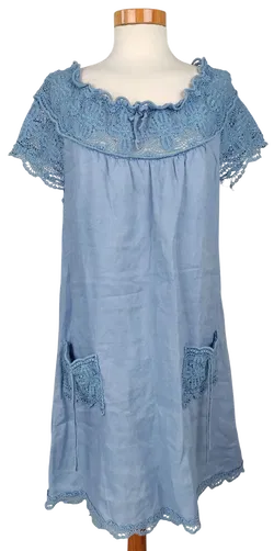 collette Damen Leinenkleid, blau - Gr. S  - Bild 1