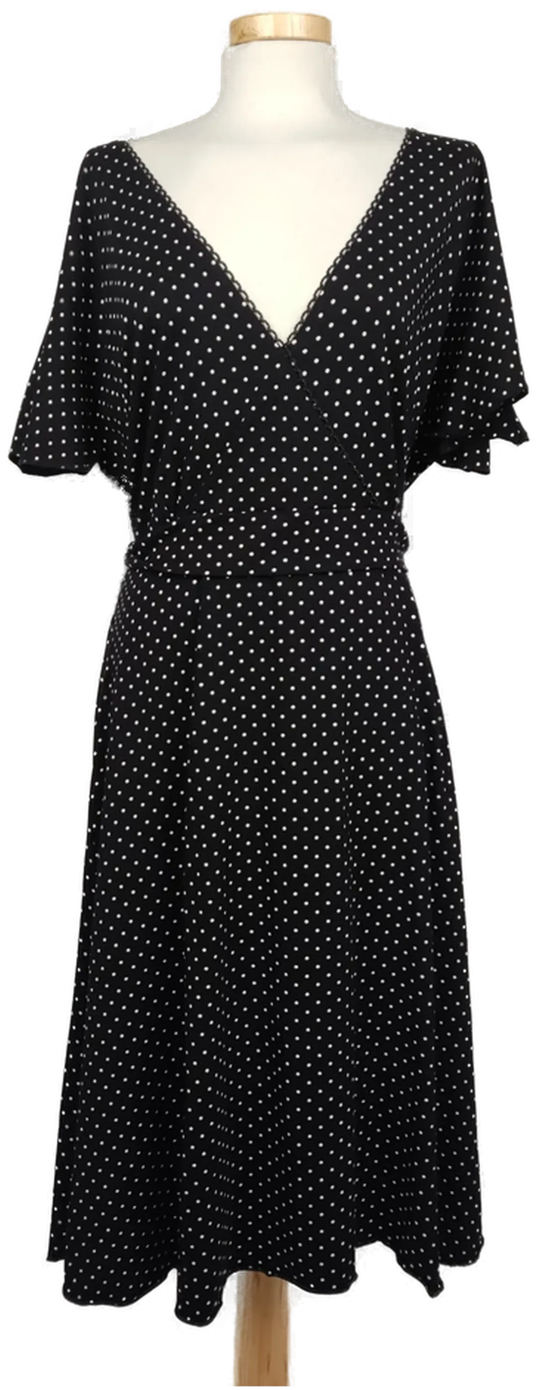 Mariposa Damenkleid midi schwarz mit weißen Punkten - XXL/44 - Bild 1