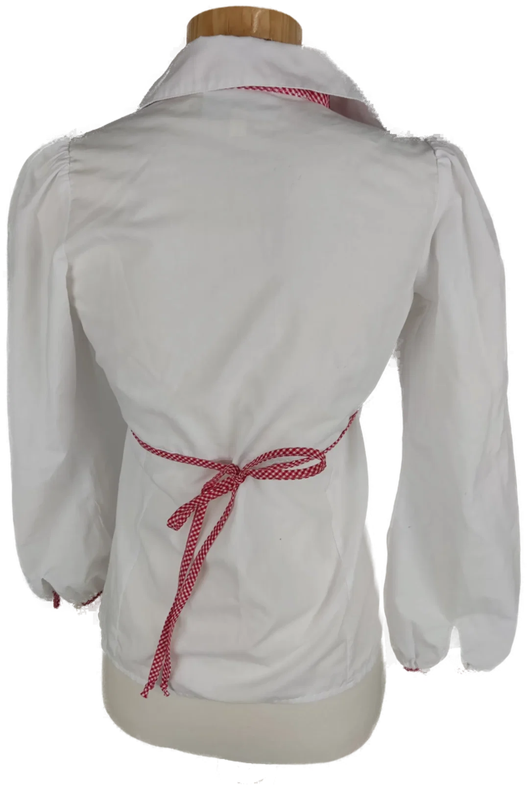 Bluse "Alpin de luxe", langarm mit Kragen, weiß, Größe 146/152 – Bild 5