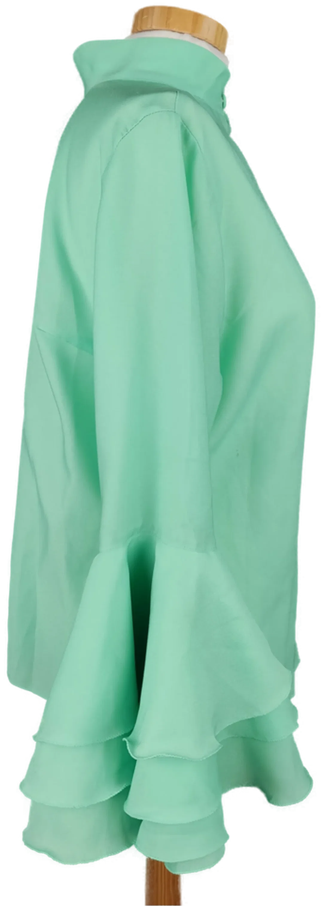 Vintage Damen Bluse mit Trompetenärmeln türkis - L/40 – Bild 2