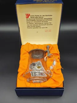 Fürsten Seidel Kristall-Bierkrug mit Messingdeckel - Bild 5