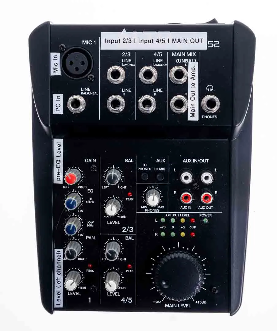 ALTO Professional ZMX 52 Analoges Mischpult / 5-Kanal-Mixer – Bild 4