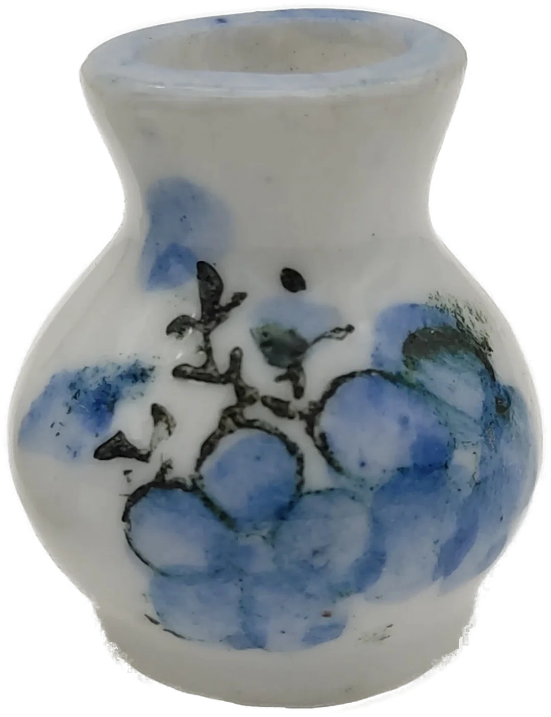 Puppenhaus Zubehör: Miniatur Keramikvase mit Blumenmotiv 2er-Set | Sammlerstück  – Bild 3