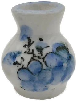 Puppenhaus Zubehör: Miniatur Keramikvase mit Blumenmotiv 2er-Set | Sammlerstück  - Bild 3