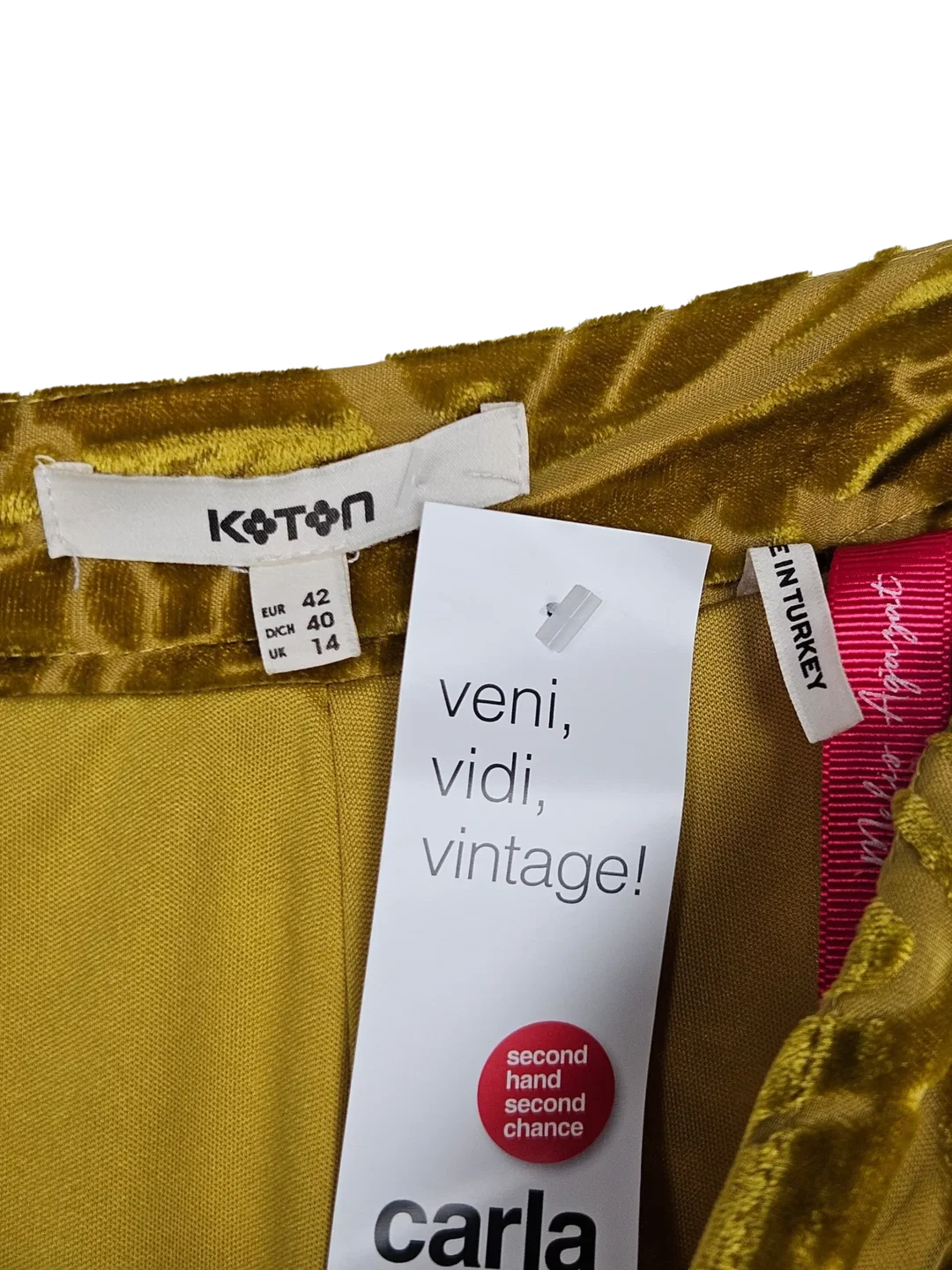 Koton Damen Rock, gold-gelb - Gr. L / 40  – Bild 5