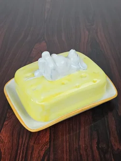 Keramik-Butterdose mit Maus auf Käse – Vorschau 2