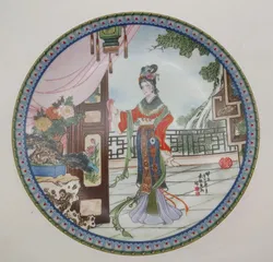 1980er Jahre Kunstteller mit Asiatischer Bemalung - Bild 2