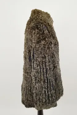 Exklusiver Strickmantel mit Pelz - ca. L - Bild 2
