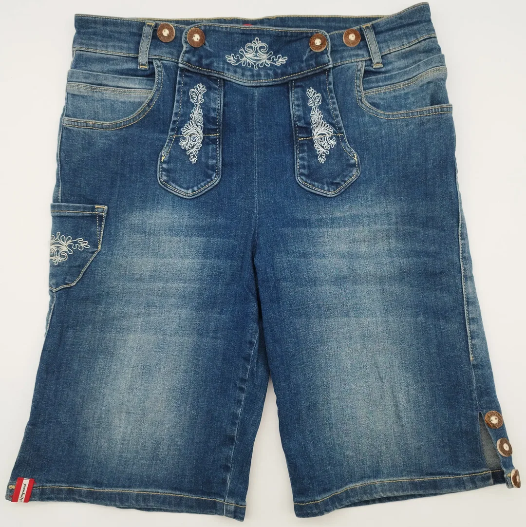 Jeans-Shorts, Almgwand bestickt | Trachten-Charme – Bild 1