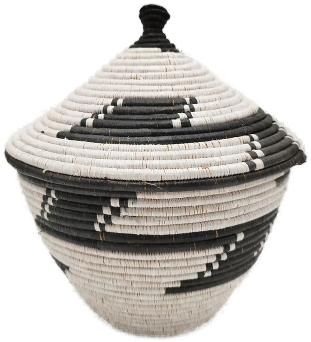 Boho Korb mit Deckel 24cm hoch - geflochten - Bild 1