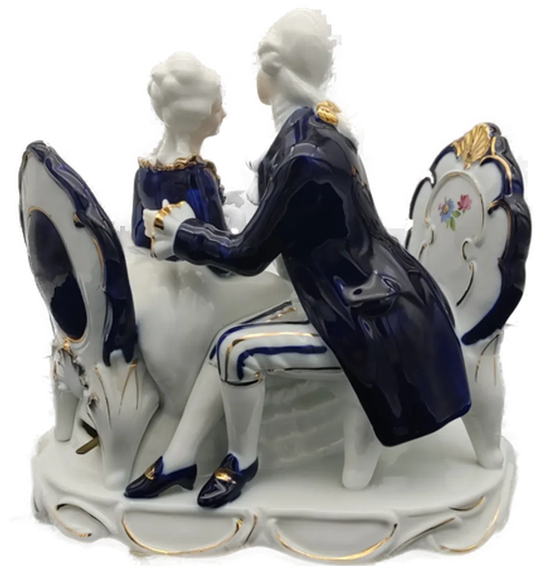 Kato Kogei Spieluhr aus Porzellan, B 19 cm, H 18,5 cm – Bild 7