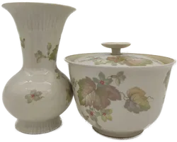 Sorau Carstens Porzellan, Set (Vase und Schale) Blumendekor Vintage - Bild 4