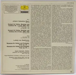 Vinyl LP - David Oistrach - Johann Sebastian Bach, Ludwig van Beethoven  - Bild 2