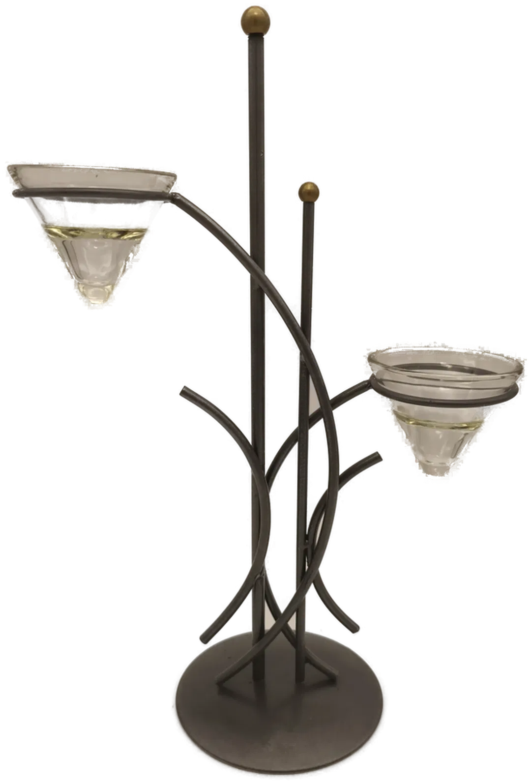 Kerzenständer, Teelichthalter , silber/Glas - Bild 1