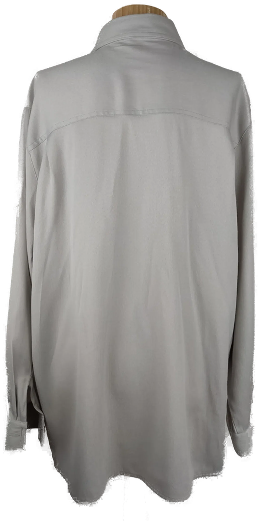Bluse "Canda", langarm mit Kragen, hellgrau, Größe 46 – Bild 3