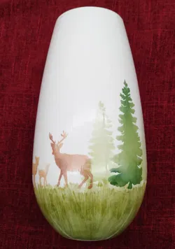 Vase mit Reh-Motiv - 30cm hoch / 15cm breit - Bild 1