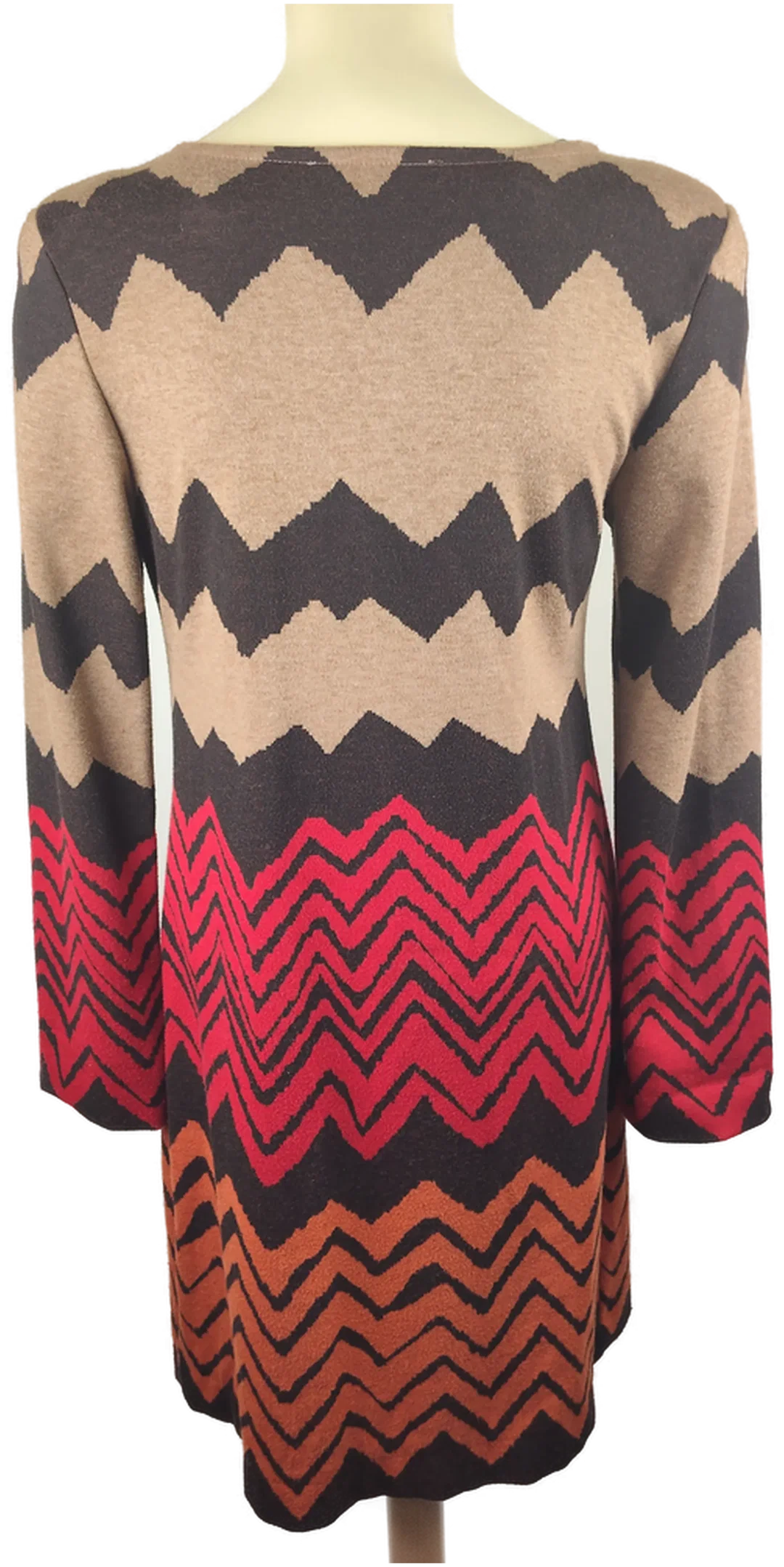 Damenweste Ana Alcazar | Beige-Schwarz-Rot im Zickzackmuster – Bild 3