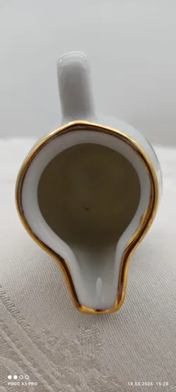 Lilien Porzellan Milchgießer Bad Gastein Goldrand | Einmaliges Unikat - Bild 4