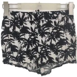 Schwarze gemusterte H&M Shorts mit Gummizugbund - Größe 34 (geschätzt) - Bild 1