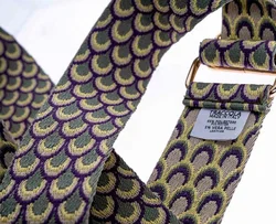 TRACCOLA Taschengurt mit Muster in gelb-grün-violett, Länge 1,25 Meter Made in Italy – Vorschau 3
