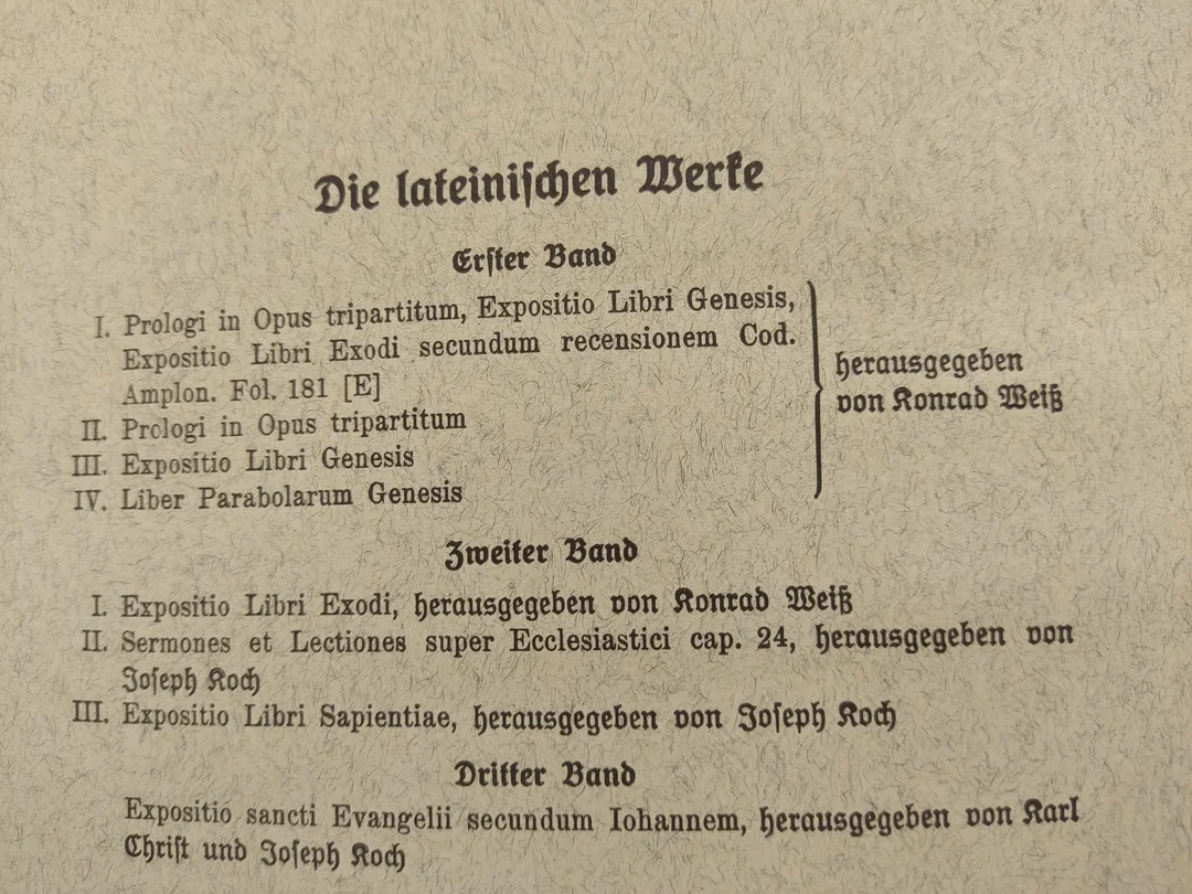 Meister Eckhart Die Deutschen und lateinischen Werke Untersuchungen 1. Band, 1940, antiquarisch – Bild 2
