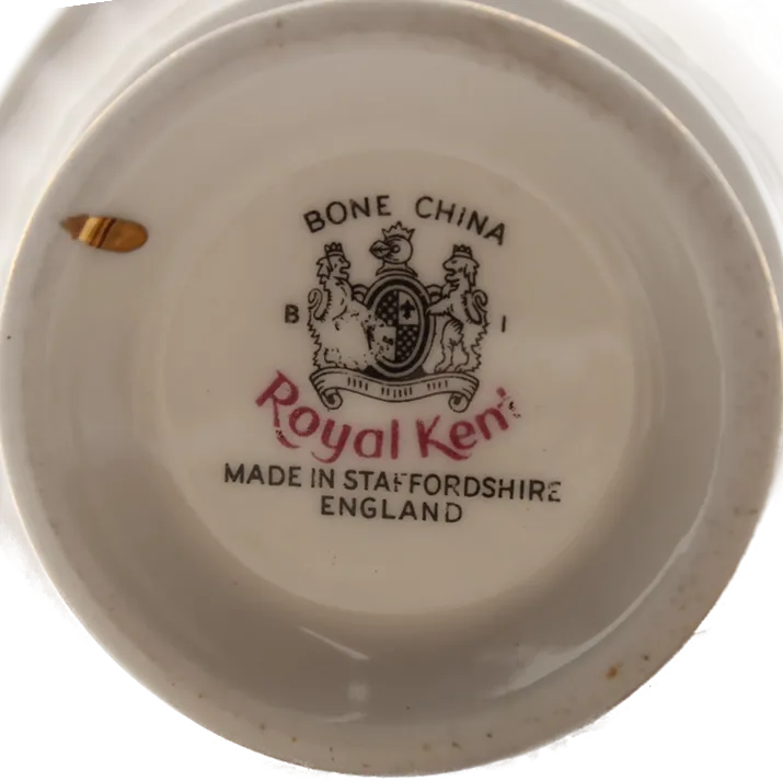 Royal Kent Bone China Tassen & Untertassen – Blumenmotiv mit Goldrand, 6-teilig – Bild 6