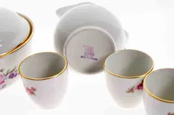 BOHEMIA 8-teiliges Mokka-/Kaffeeservice aus Porzellan mit Blumenmotiv - Bild 3