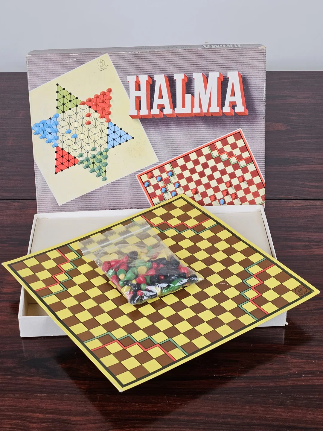 HALMA - Vintage Gesellschaftsspiel - Jockey Spiel – Bild 2