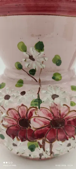 Keramik Vase/Krug mit Motiv Blumen - Bild 2