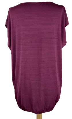 Funktionsshirt 'Active Essentials by Tchibo', kurzarm mit Rundhalsausschnitt, aubergine/schwarz meliert, Größe L - Bild 3