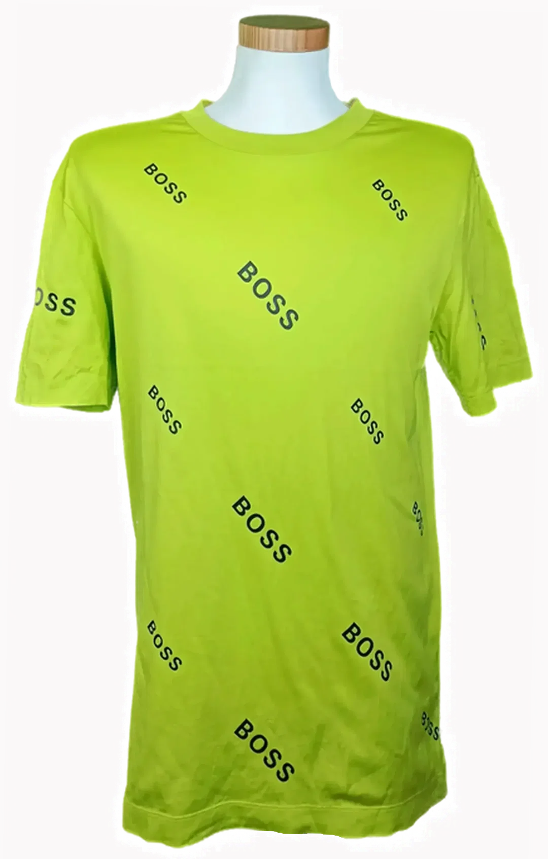 Hugo Boss Herren T‑Shirt beschriftet neongrün Gr. L – Bild 1