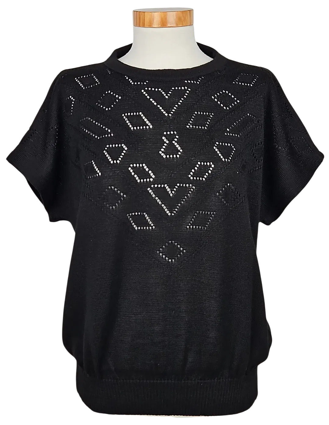 ACRYL Vintage Damen Shirt, schwarz - Gr. L  - Bild 4