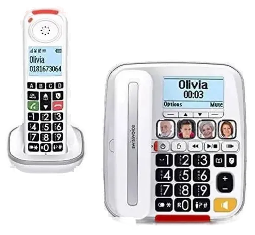Swissvoice Xtra 3355 Combo Senioren-Telefon Set – Großtasten, Anrufschutz, AB, Schnur & Mobilteil – Bild 2