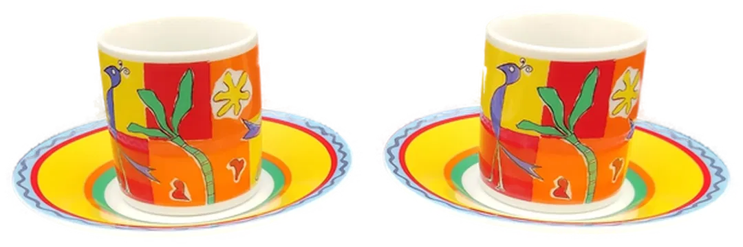 Jardine - Majorelle Exklusiv Berendsohn Art Design Rosien Limited Edition (2 x Espressotasse & 2 x Untertassen) - Bild 1