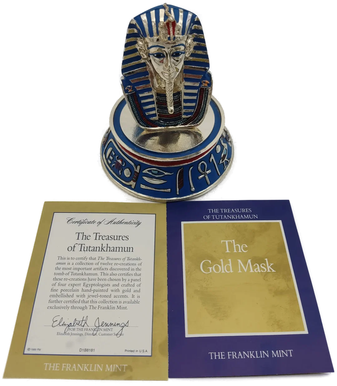Tutanchamun Porzellan Totenmaske & Zertifikat von Franklin Mint | Ägyptischer Schatz – Bild 11