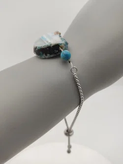 COCCINELLE Gliederkette-Armband mit Achat-Anhänger in Schachtel | Italienischer Chic - Bild 6