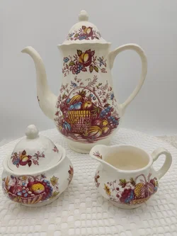 Royal Tudor 'Fruits & Flowers' Kaffee- und Teeservice Keramik | Englischer Schatz - Bild 3