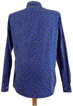 Blaues Herren Hemd Langarm, gepunktet, Gr. L - Bild 2