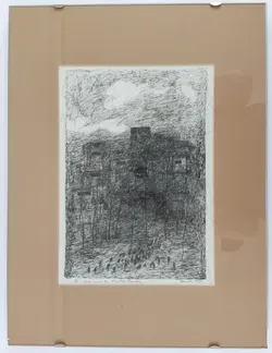 Franz Hametner - Die Stadt mit den dunklen Fenstern, Feder/Tusche Zeichnung - Bild 3