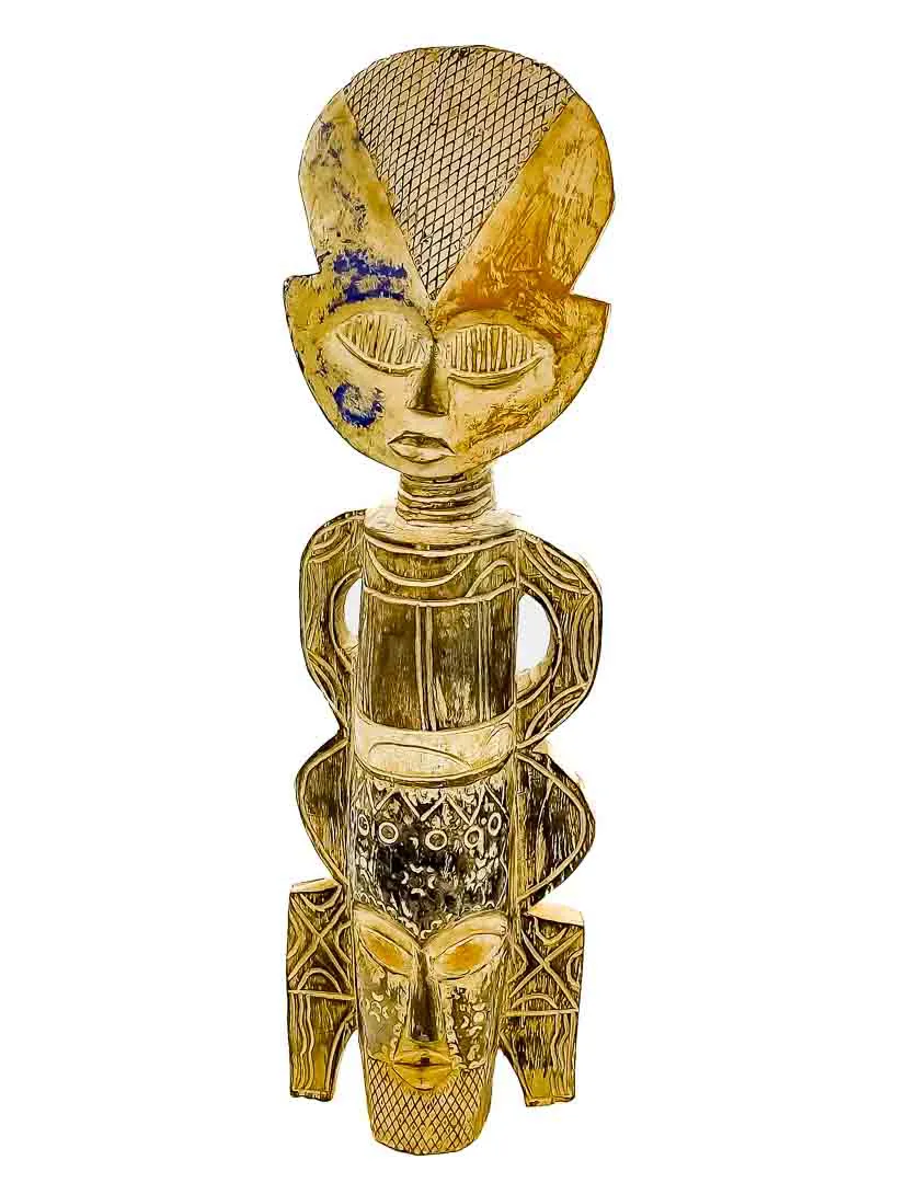 Holzstatue mit Metallbeschläge Höhe ca 63cm aus Afrika - Bild 4