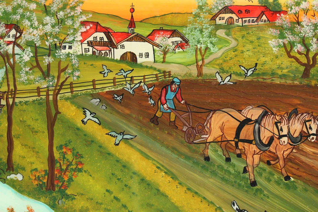 Bild "Frühling am Land" - Hilde Steininger - Echte Handarbeit (38 x 27,5 cm)  – Bild 4