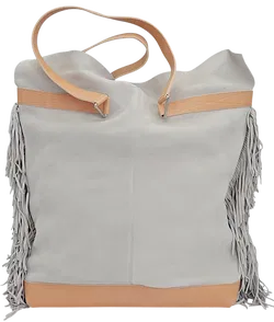 Max V. Koenig Damen Handtasche mit Fransen, grau/creme - groß - Bild 1