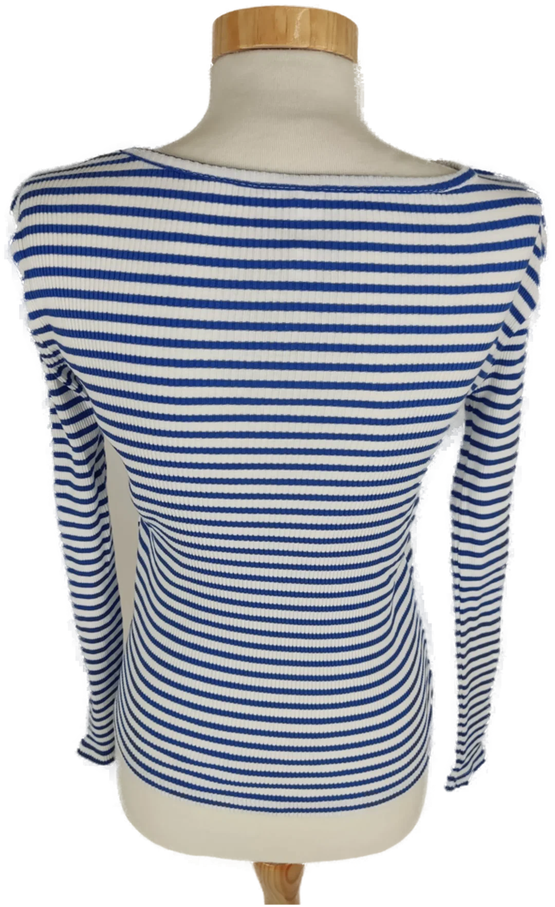 T-Shirt "ever.me", langarm mit Rundhalsausschnitt, weiß/blau gestreift, Größe M – Bild 3