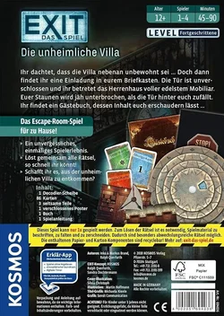 KOSMOS EXIT – Das Spiel: Die unheimliche Villa | Level Fortgeschrittene, neu & originalverschweißt - Bild 2