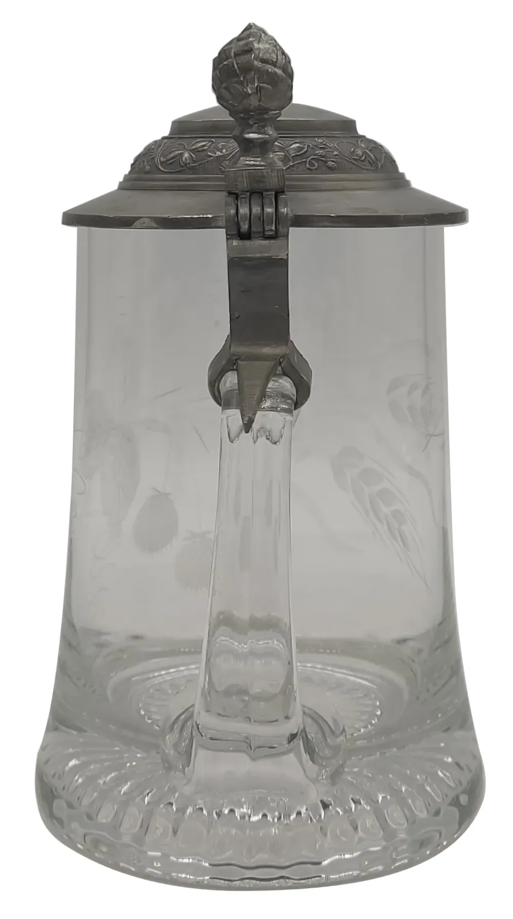 Bierkrug mit Deckel und Hopfenmotiv, Höhe 17cm – Bild 3