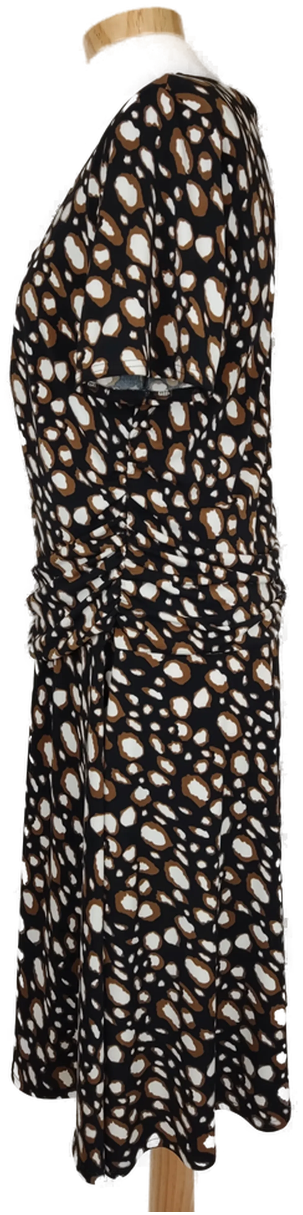 Dresses Unlimited Damen Kleid schwarz/weiß/braun gepunktet - XL/42 – Bild 3