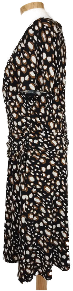 Dresses Unlimited Damen Kleid schwarz/weiß/braun gepunktet - XL/42 - Bild 3